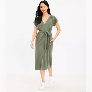 LOFT Lou & Grey Midi Pocket Dress Mountain Rosemary Size Large